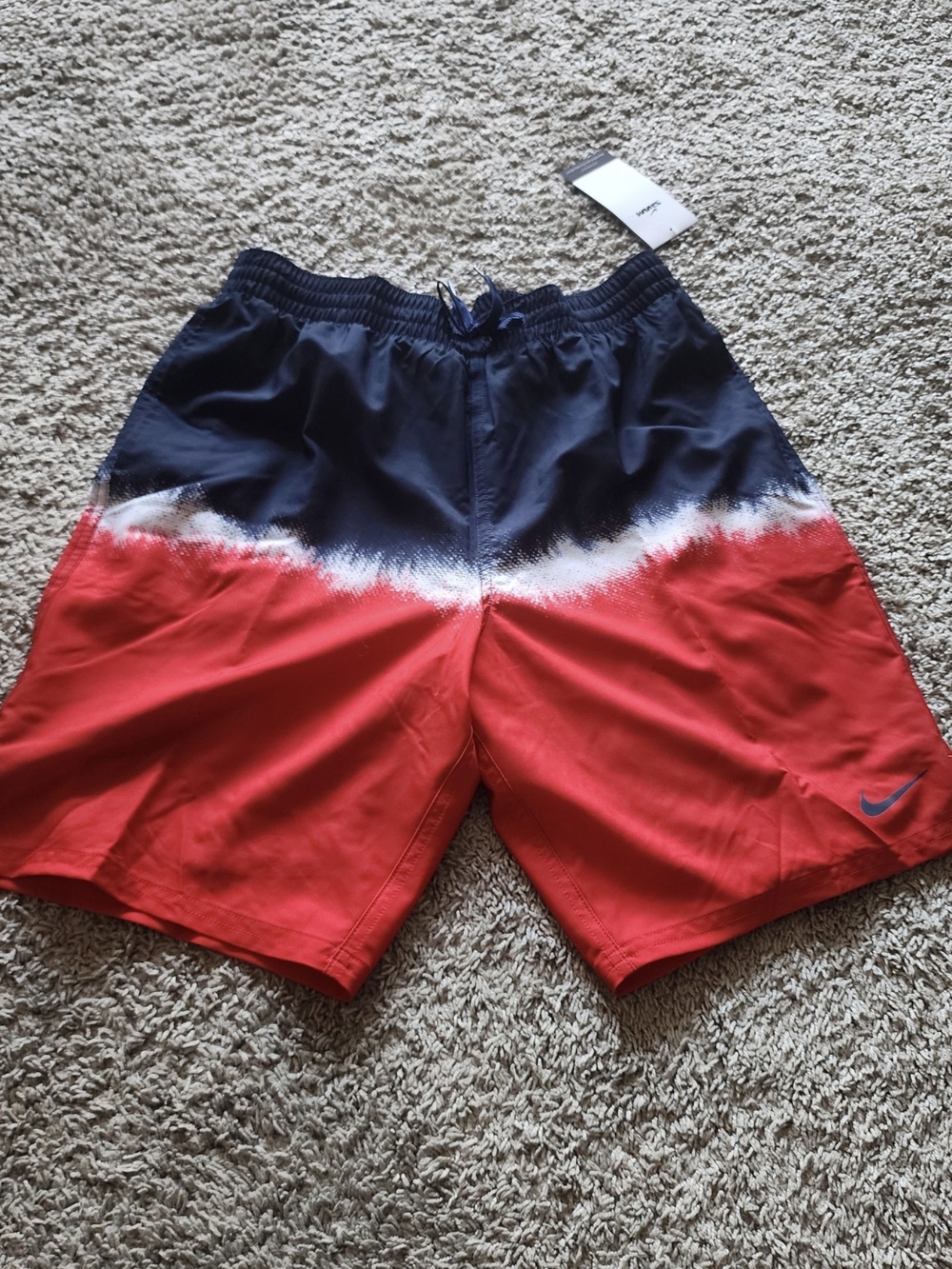 Nike Men’s Navy and Red Ombre Swim Board Shorts - Picture 3 of 3